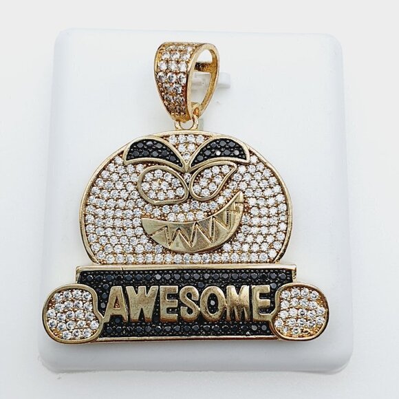 "14K Gold Plated Cubic Zircon Pendant, INUS1BR212 - Picture 7 of 11